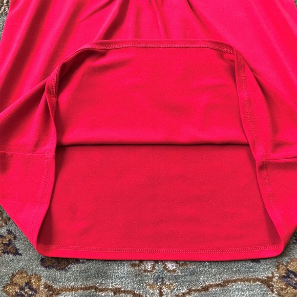 Vivid Red Lace Bib-Front Flowy & Drapey Blouse XS - Picture 14 of 16